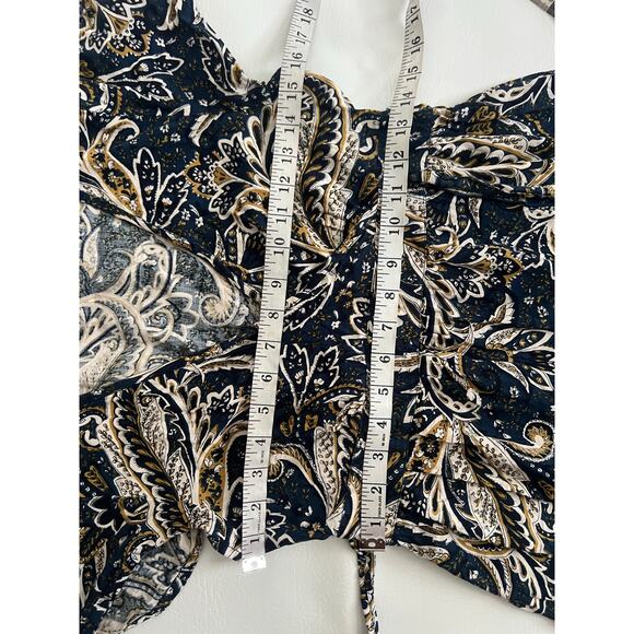 Bila 77 paisley maxi dress‎ tie waist flare sleeve size Small Boho Feminine - Picture 6 of 7